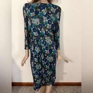 Fabulous Floral Vintage 1950s 60s NWT Belted Dress XL Deadstock
